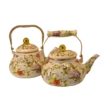 کتری لعاب‌دار طرح گل