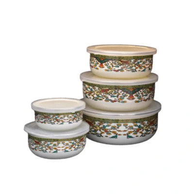 ظروف لعابی ۵ تکه طرح ترمه