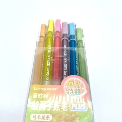 خودکار اکلیلی و خودکار ژله ای 6 تایی Languo کد 10.5