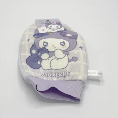 لیف دستکشی حمام کرومی بنفش کیوت