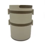 ظرف غذا لانچ باکس استوانه ای کرمی رنگ مدل 1650