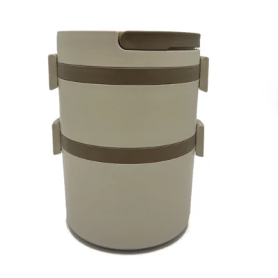 ظرف غذا لانچ باکس استوانه ای کرمی رنگ مدل 1650