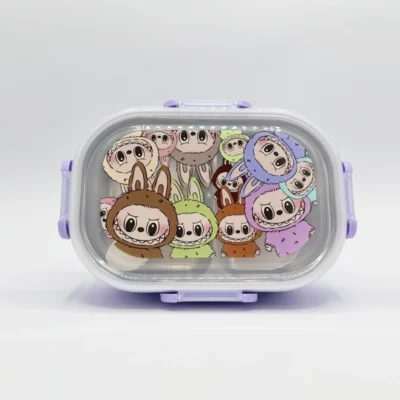 لانچ باکس ظرف ناهار استیل لبوبو Labubu بنفش