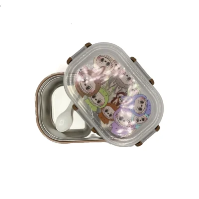 لانچ باکس ظرف ناهار استیل لبوبو Labubu قهوه ای