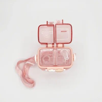 قمقمه دوقلو دو مخزنه لبوبو Labubu صورتی نی دار