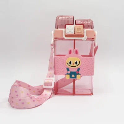 قمقمه دوقلو دو مخزنه لبوبو Labubu صورتی